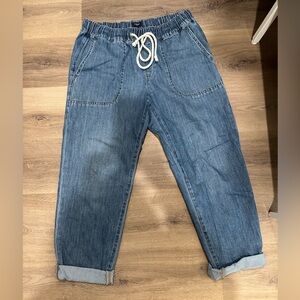 J. Crew Indigo Denim Drawstring Jeans